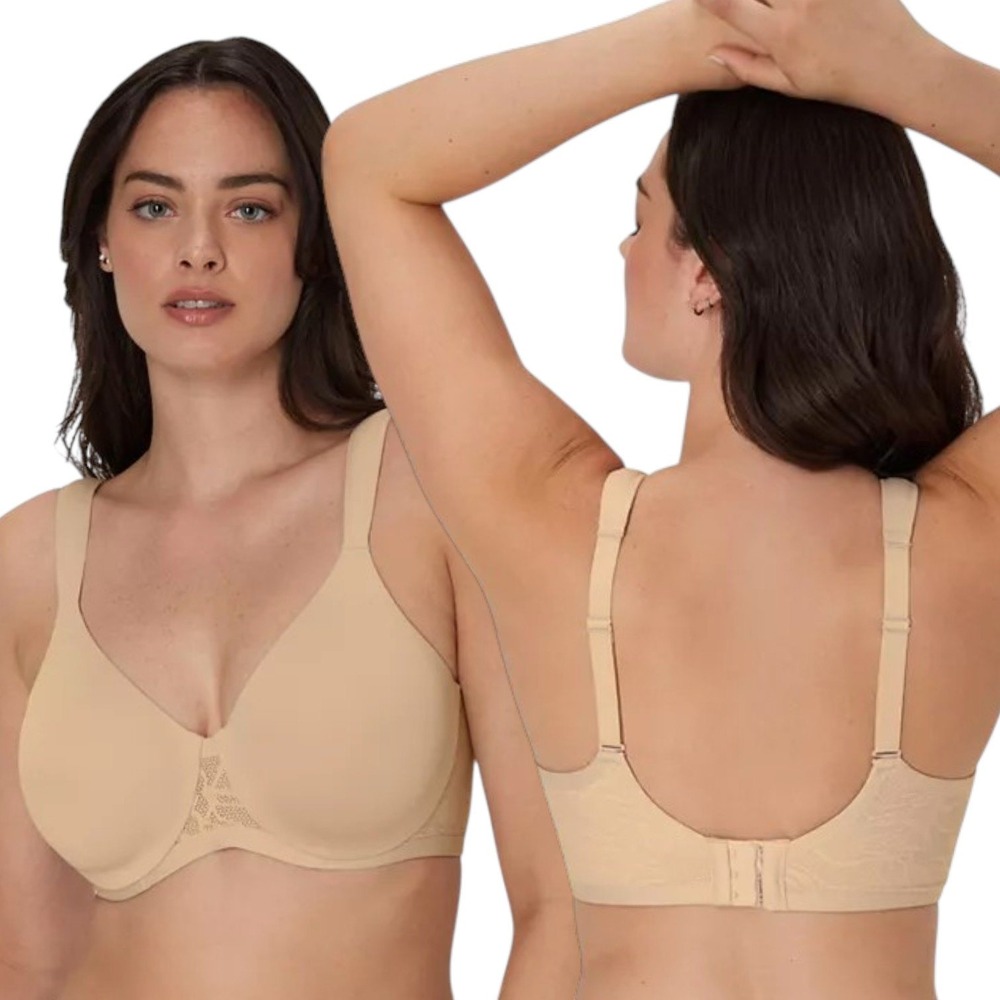 Bali 38D Comfort Revolution EasyLite Nude Full Coverage Back Smoothing Bra Soft